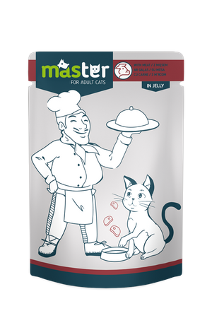 Master Wet Food with Meat in jelly for Adult Cats 80G