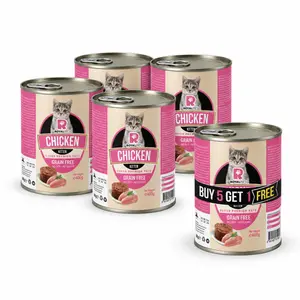 Royal Pet Grain-Free Chicken Kitten Paté Adult Cat Food Bundle – Buy 5 Get 1 Free (6 x 400g)