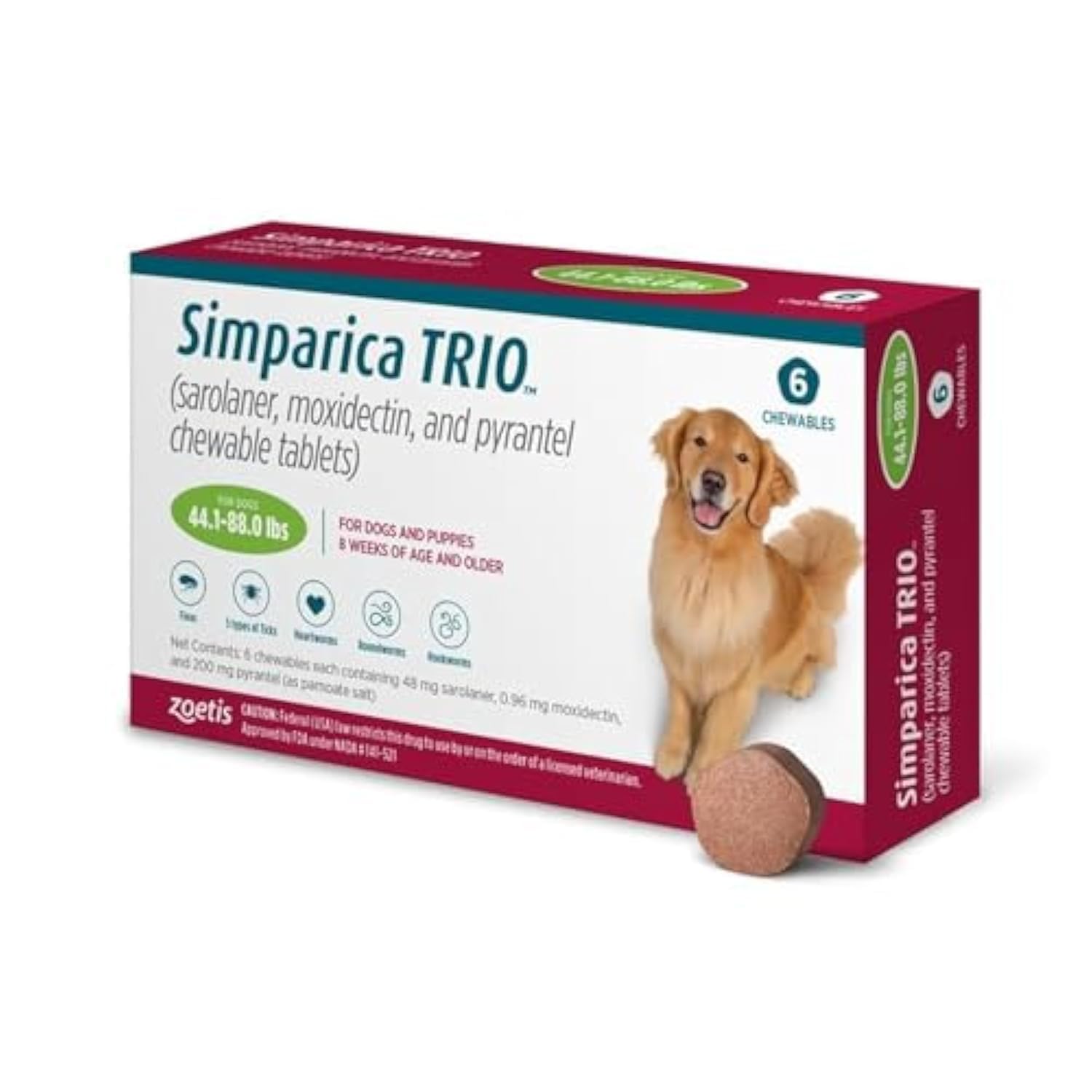 Simparica TRIO 1 Tablet for Dogs 20-40kg
