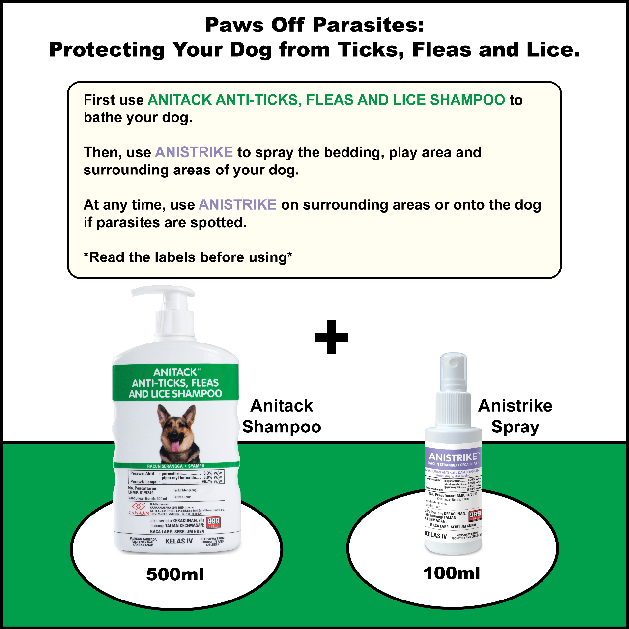 Preview of CANAAN Ticks, Fleas & Lice Combo Buster For Dogs