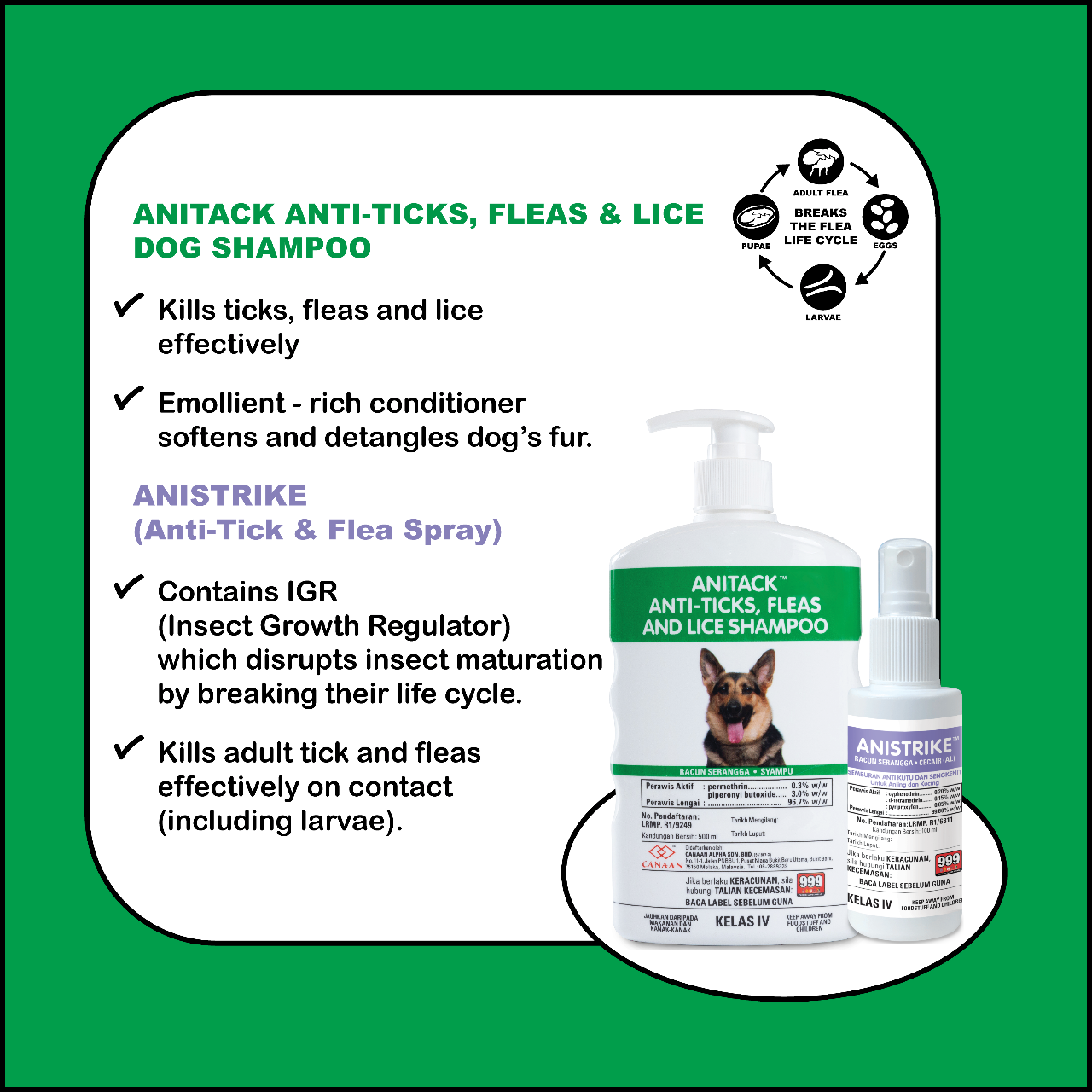 Preview of CANAAN Ticks, Fleas & Lice Combo Buster For Dogs