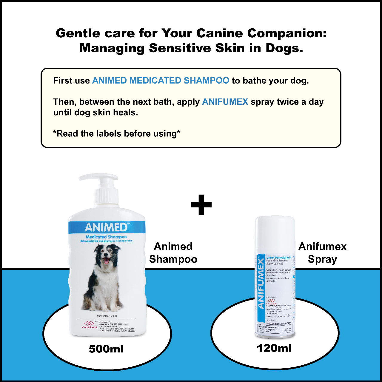 Preview of CANAAN Sensitive Skin Shampoo + Spray Combo for Dogs & Cats 