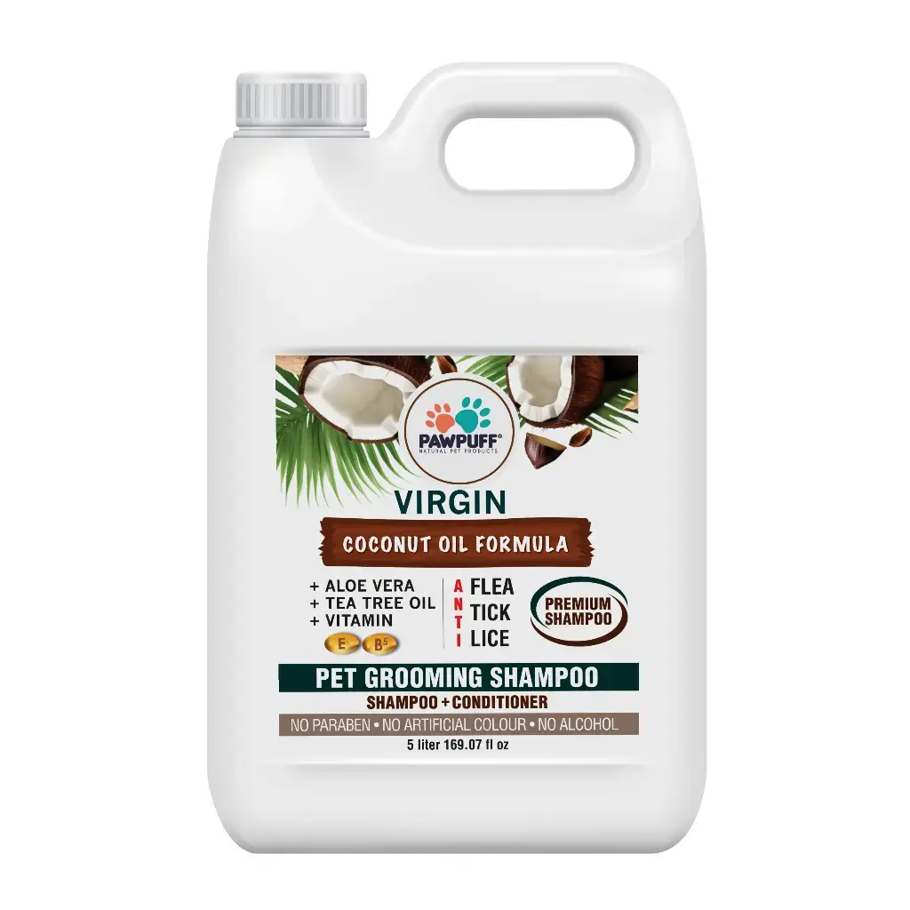 PAW PUFF COCONUT VIRGIN OIL PET GROOMING SHAMPOO 5 LITTER