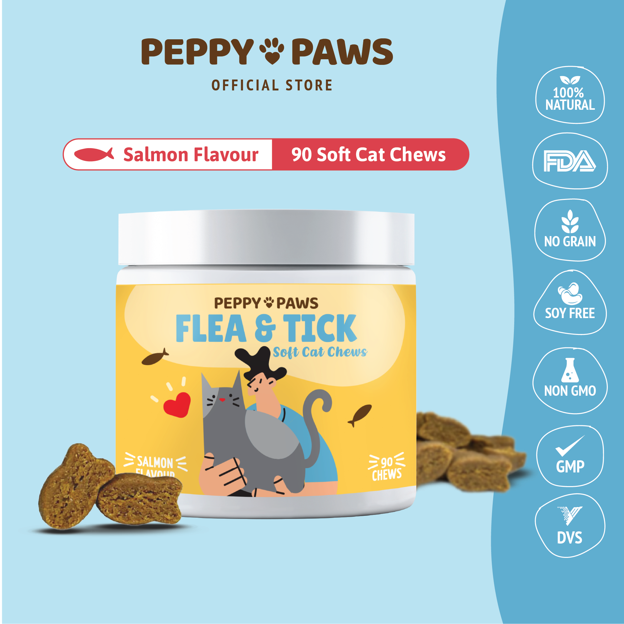 Preview of Peppy Paws Flea & Tick Soft Cats Chews (90 Chews)