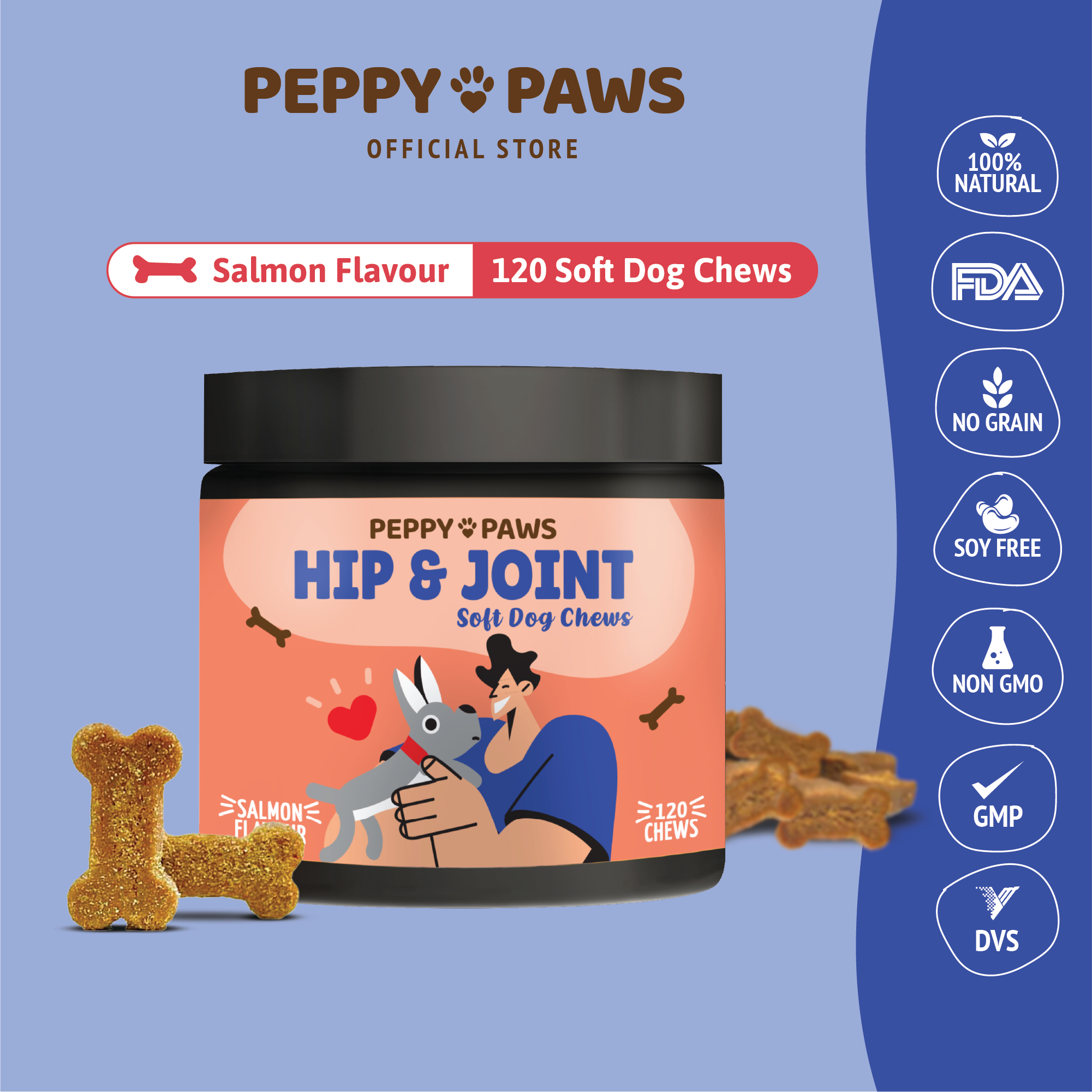 Preview of Peppy Paws Hip & Joint Soft Dog Chew (120 Chews)