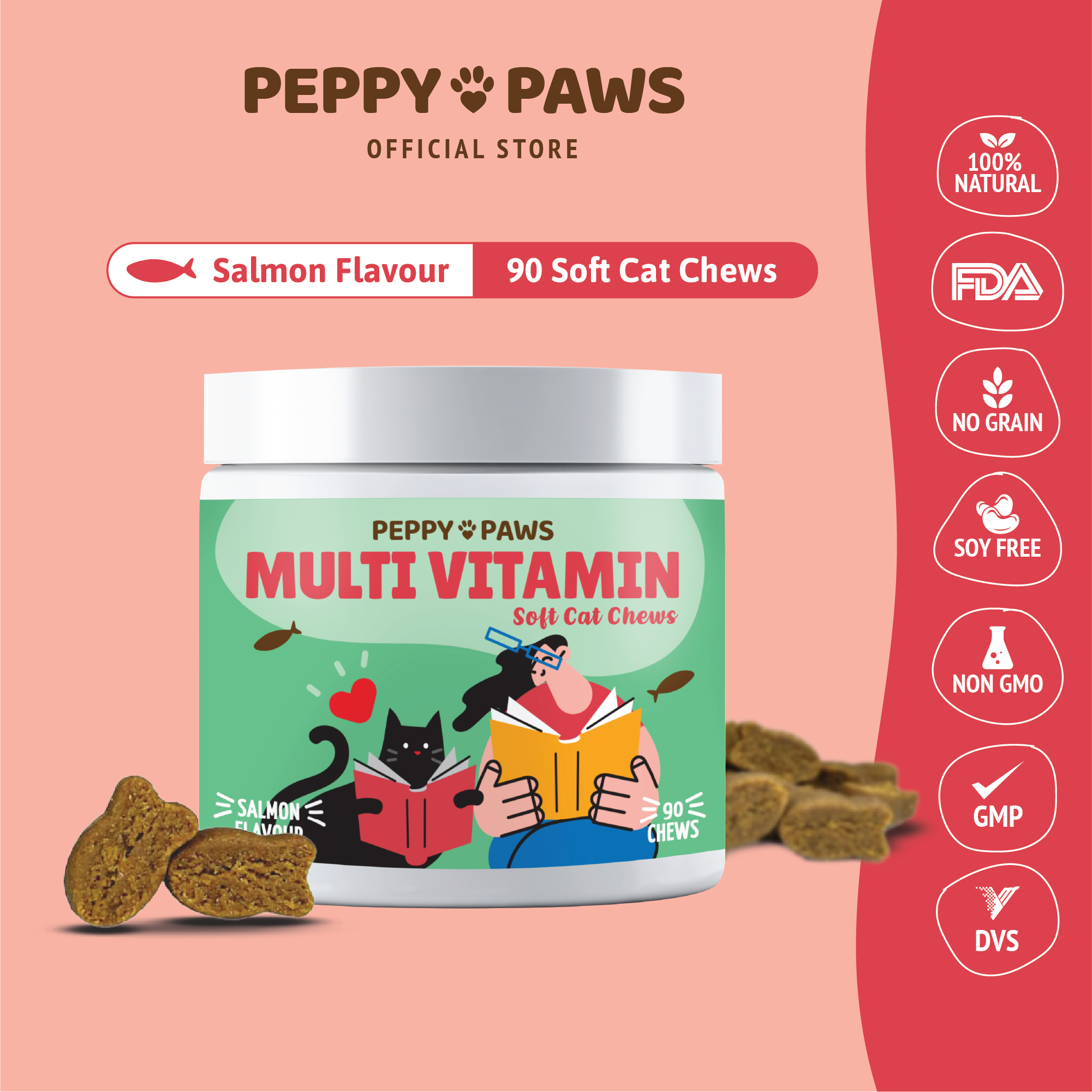 Preview of Peppy Paws Multivitamin Soft Cat Chews (90 Chews)