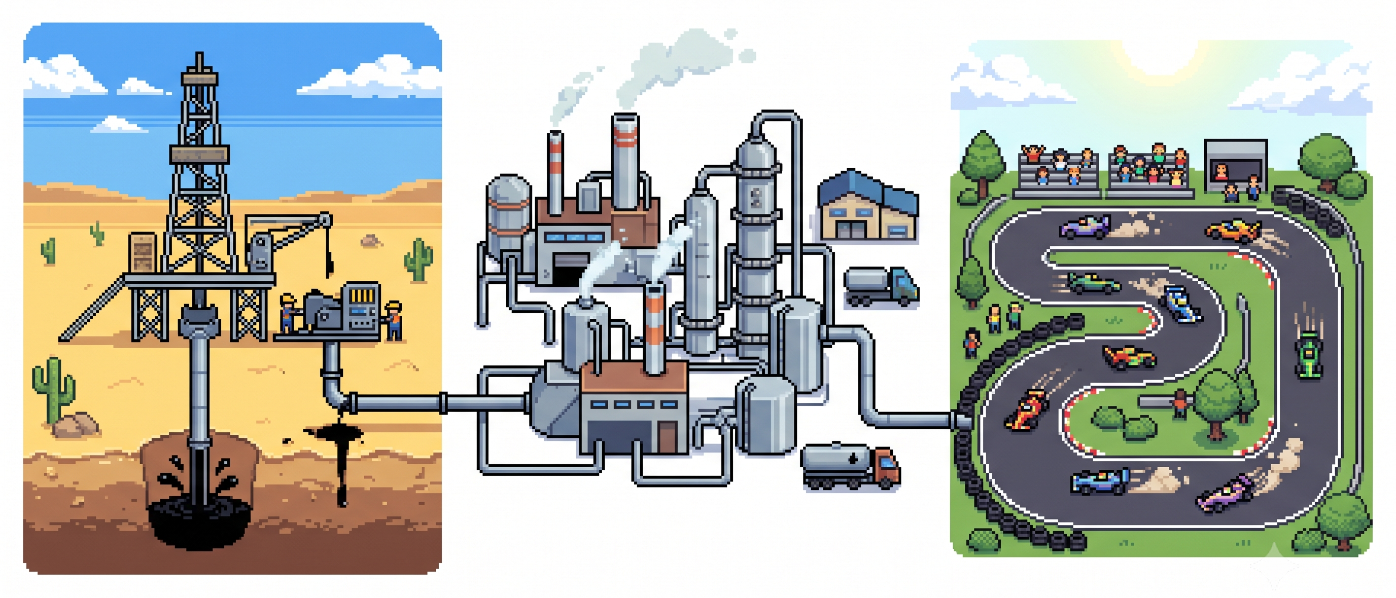 Data as oil being extracted and turned into fuel (generated using Gemini)