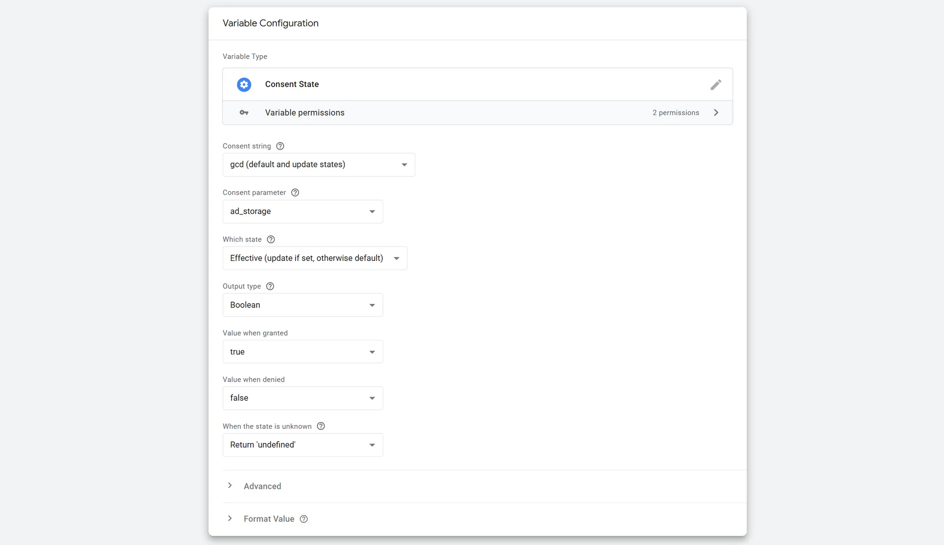 Screenshot of the GTM variable in action
