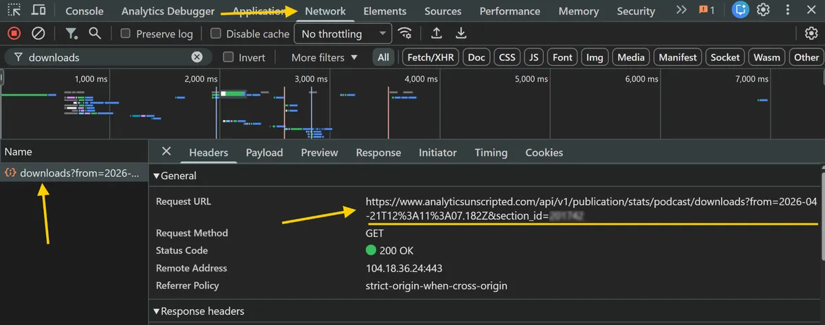 Substack download API