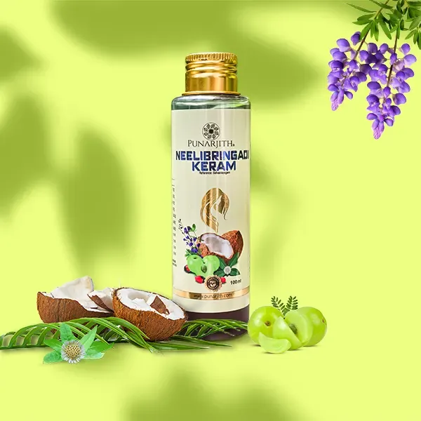 Punarjith Neelibringadi Keram (100 ml) - Ayurvedic hair oil for hair fall and dandruff