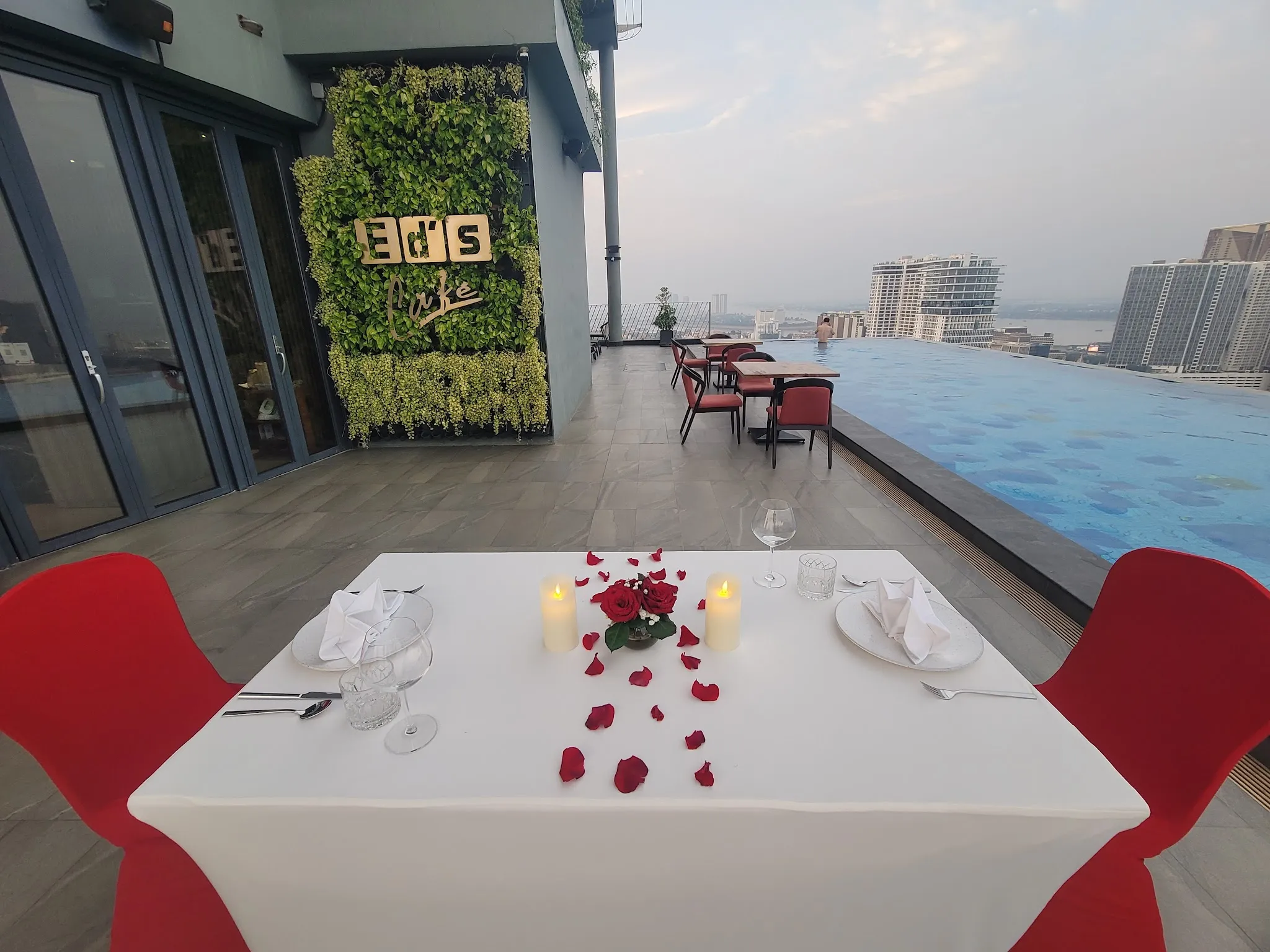 The 41st-floor infinity pool at ED's Cafe, at the very top of The Penthouse Residence