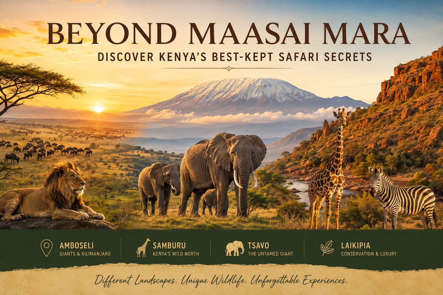 Kenya safari destinations beyond Maasai Mara — Amboseli, Tsavo and Samburu