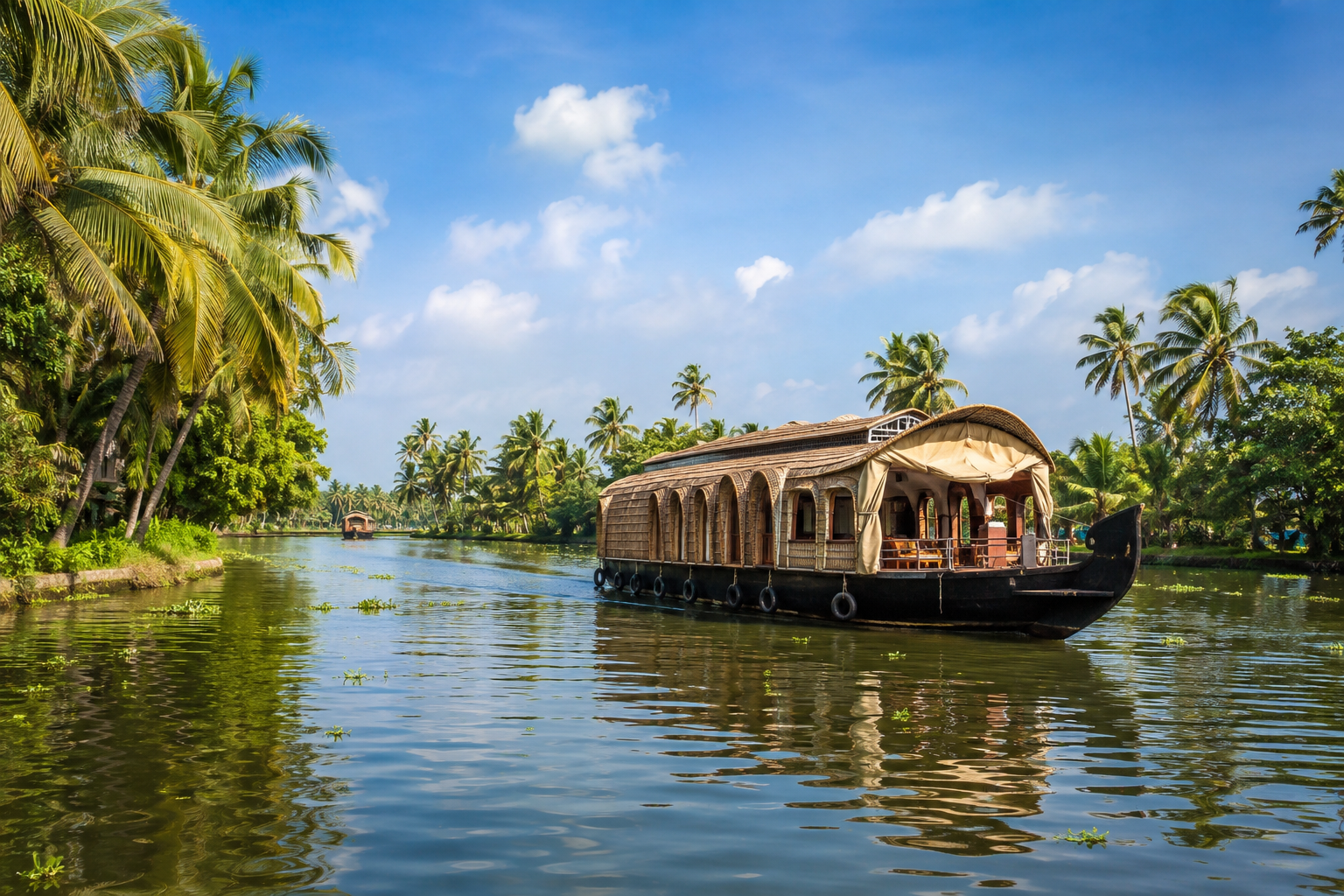 kerala backwaters at morning sunrise view
