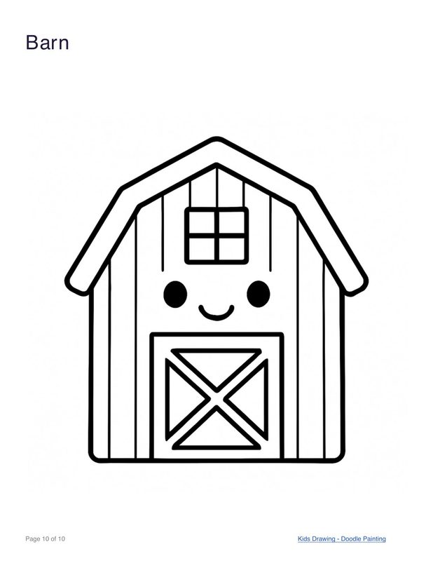 Barn coloring page