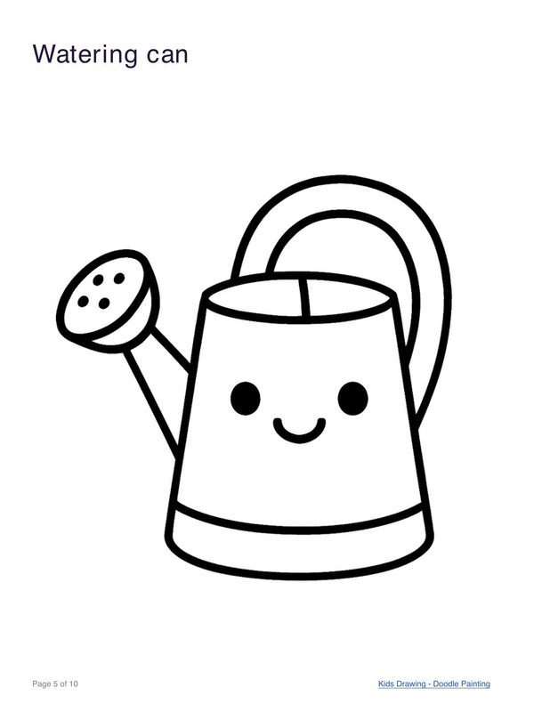 Watering can coloring page