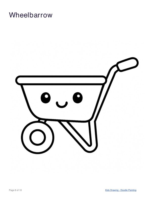Wheelbarrow coloring page