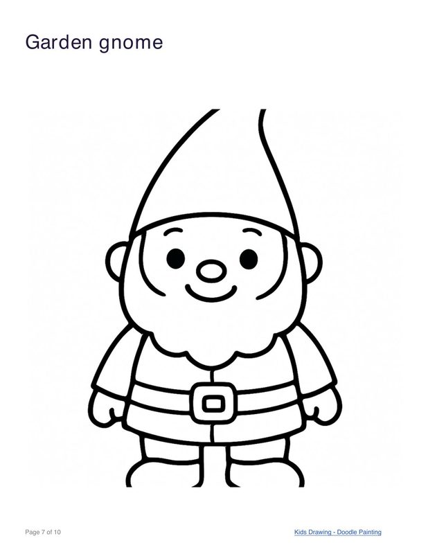 Garden gnome coloring page