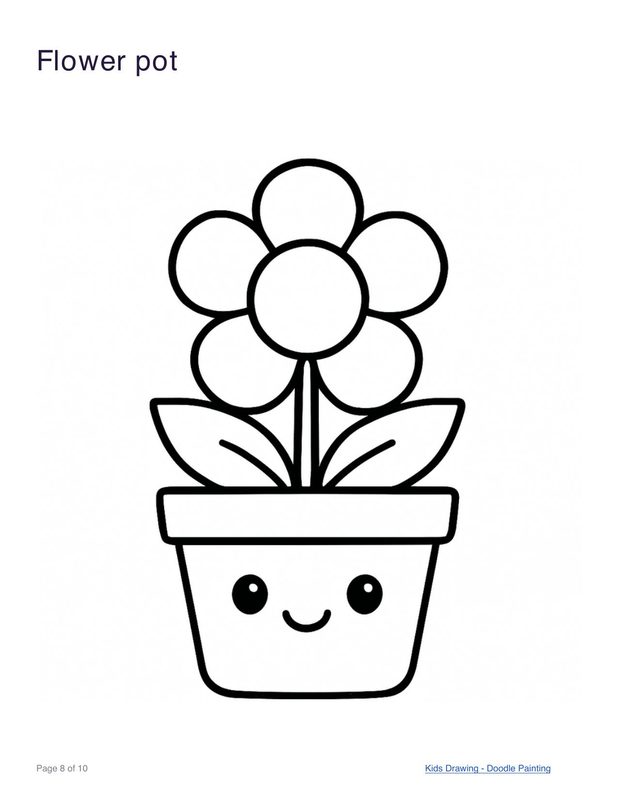 Flower pot coloring page