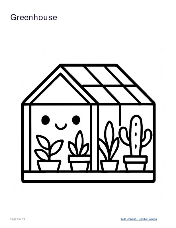 Greenhouse coloring page