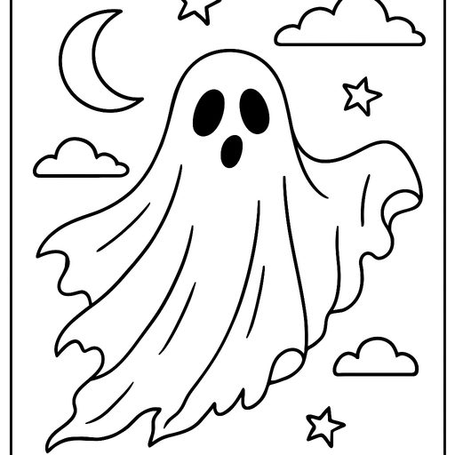 Ghost Halloween coloring page