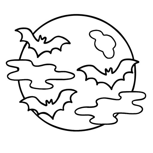 Full moon Halloween coloring page