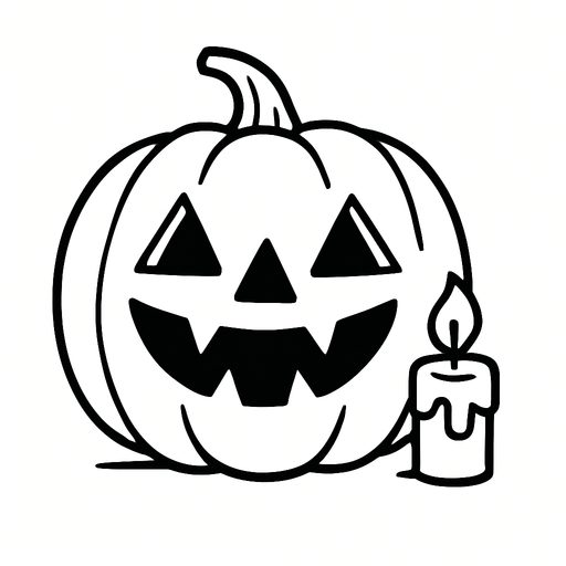 Wheelbarrow full of carved pumpkins coloring page