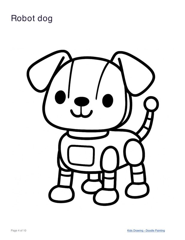 Robot dog coloring page