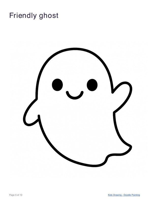 Friendly ghost coloring page
