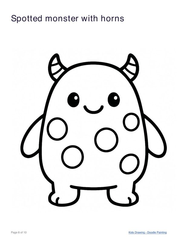 Spotted monster with horns coloring page