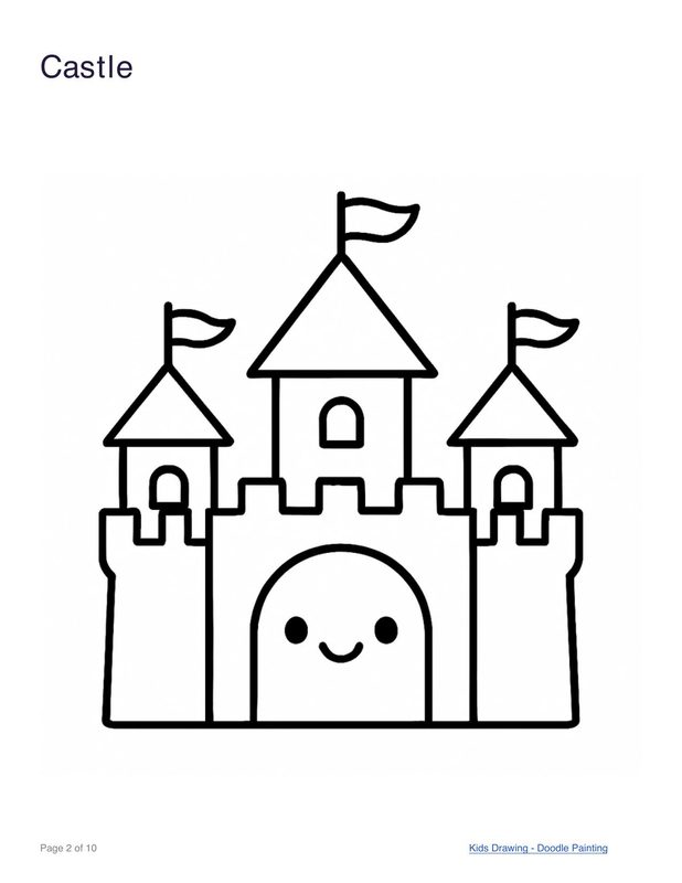 Castle coloring page