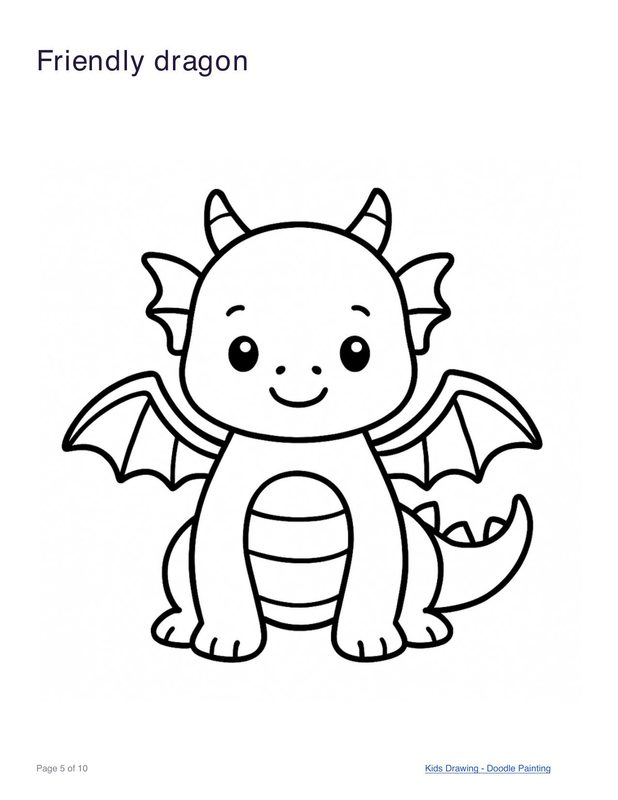 Friendly dragon coloring page