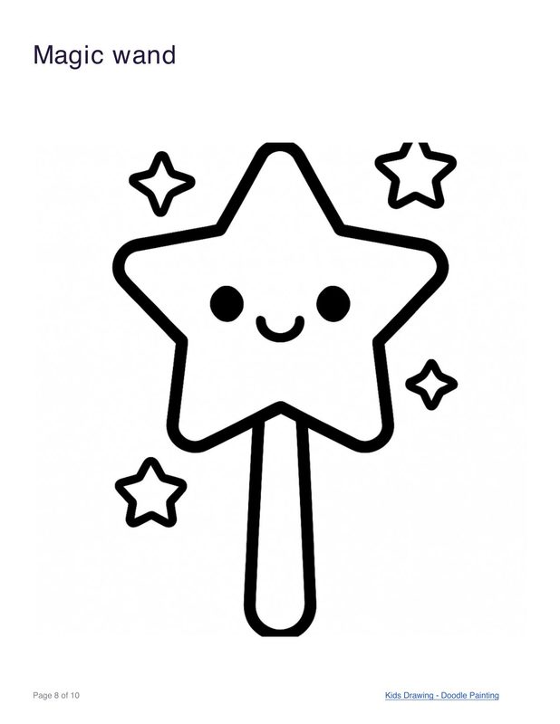 Magic wand coloring page
