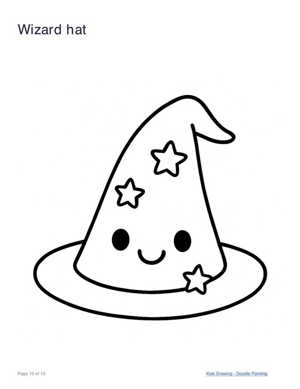 Wizard hat coloring page
