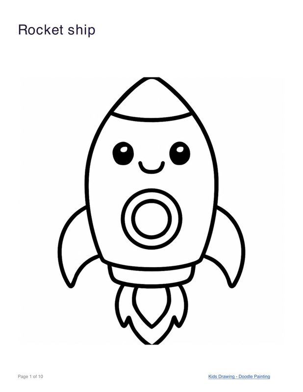 Rocket ship coloring page