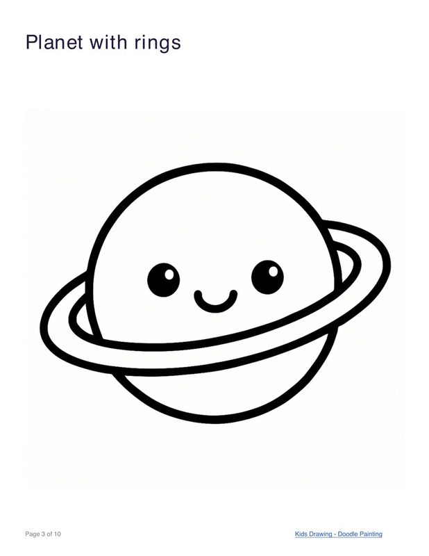 Planet with rings coloring page