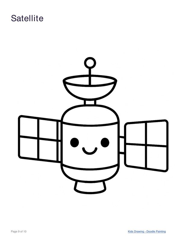 Satellite coloring page