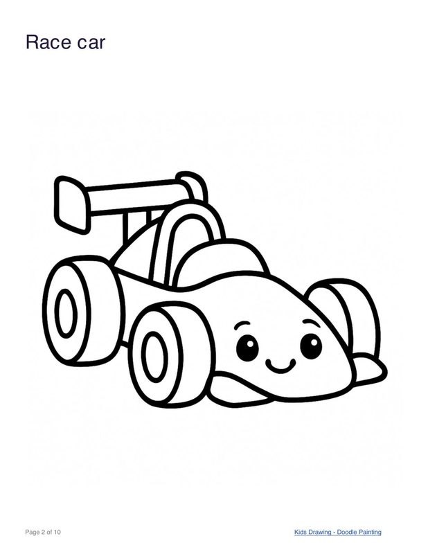 Race car coloring page