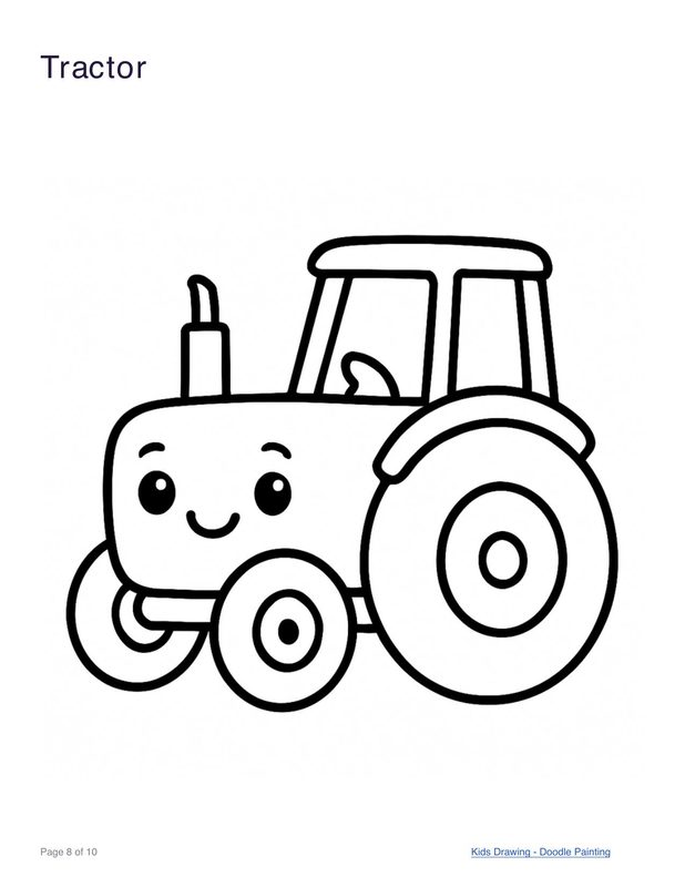 Tractor coloring page