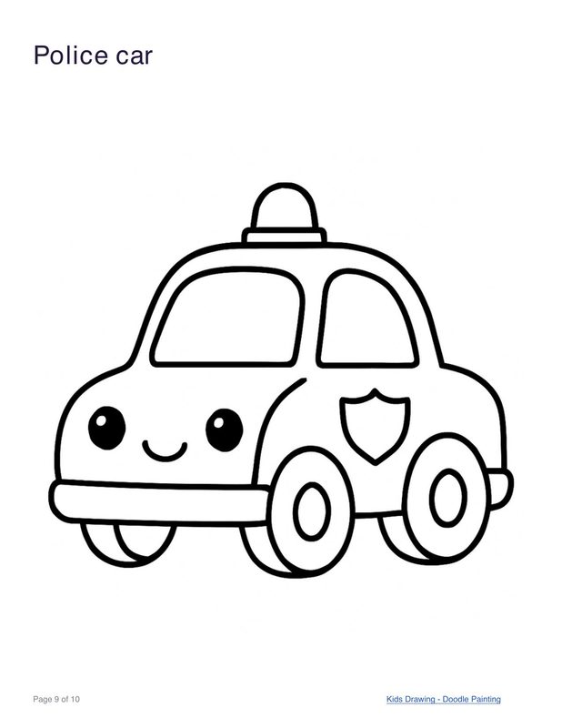 Police car coloring page
