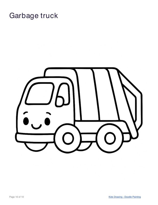 Garbage truck coloring page