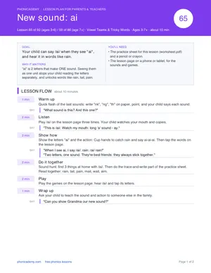 Preview of the “ai” lesson plan
