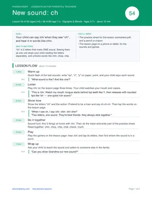 Preview of the “ch” lesson plan