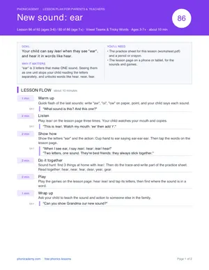Preview of the “ear” lesson plan