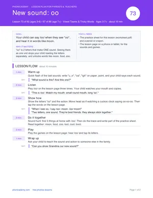 Preview of the “oo” lesson plan