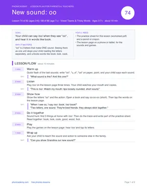 Preview of the “oo” lesson plan