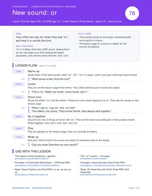 Preview of the “or” lesson plan