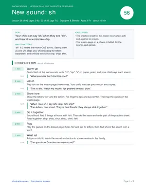 Preview of the “sh” lesson plan