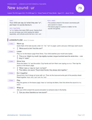 Preview of the “ur” lesson plan