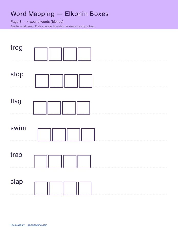 Word-Mapping / Elkonin Boxes (PDF) — page 3