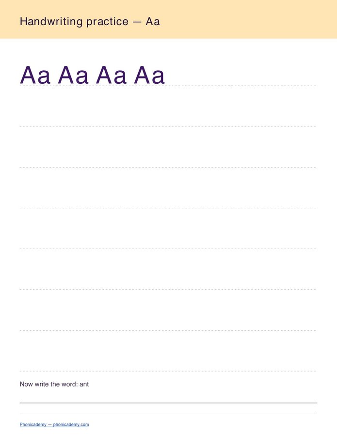 Handwriting Practice — A–Z (PDF)